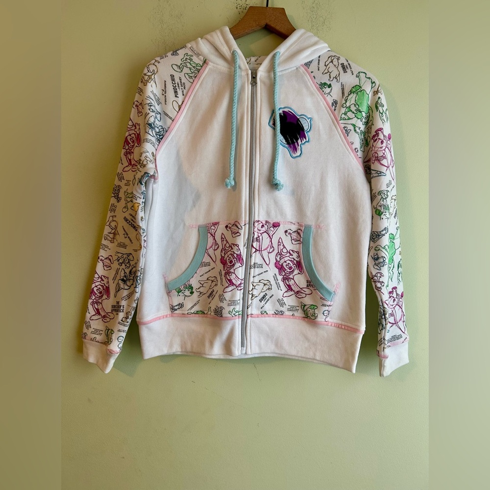 Disney Parks Ink and Paint Castle Animation Full Zip Hooded Sweatshirt